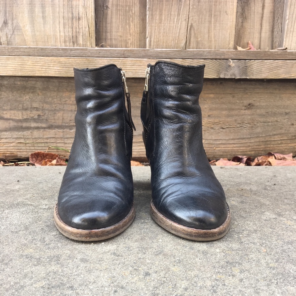 AllSaints black leather ankle boot